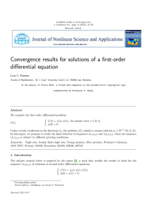 Convergence results for solutions of a first-order differential equation Liviu C. Florescu