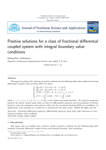 Positive solutions for a class of fractional differential conditions
