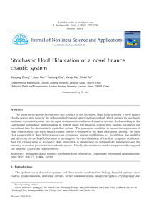 Stochastic Hopf Bifurcation of a novel finance chaotic system Jiangang Zhang