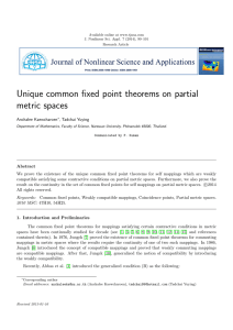Unique common fixed point theorems on partial metric spaces Anchalee Kaewcharoen