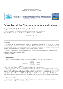 Sharp bounds for Neuman means with applications Fang-Li Xia , Wei-Mao Qian