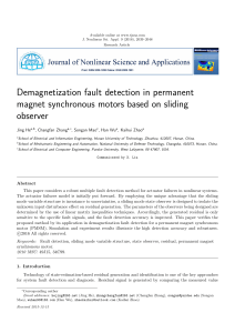 Demagnetization fault detection in permanent magnet synchronous motors based on sliding observer