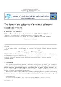 The form of the solutions of nonlinear difference equations systems