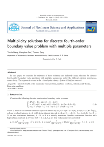 Multiplicity solutions for discrete fourth-order boundary value problem with multiple parameters