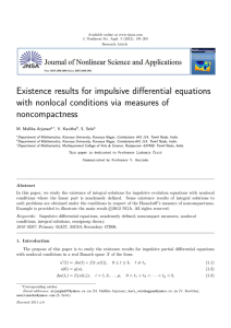 Existence results for impulsive differential equations noncompactness