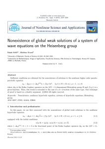 Nonexistence of global weak solutions of a system of Rabah Kellil