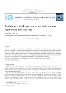 Analysis of a viral infection model with immune Jianwen Jia