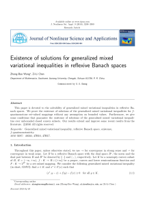 Existence of solutions for generalized mixed Zhong-Bao Wang , Zi-Li Chen