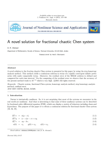 A novel solution for fractional chaotic Chen system A. K. Alomari