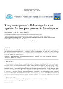 Strong convergence of a Halpern-type iteration Zhangsong Yao , Li-Jun Zhu