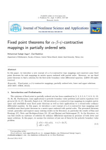 α mappings in partially ordered sets Mohammad Sadegh Asgari , Ziad Badehian