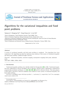 Algorithms for the variational inequalities and fixed point problems Yaqiang Liu