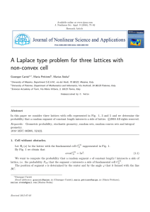 A Laplace type problem for three lattices with non-convex cell Giuseppe Caristi