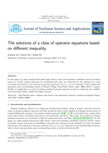 The solutions of a class of operator equations based