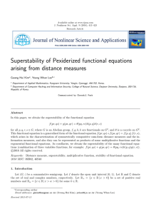 Superstability of Pexiderized functional equations arising from distance measures Gwang Hui Kim