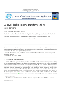 A novel double integral transform and its applications Abdon Atangana