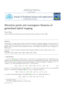 Attractive points and convergence theorems of generalized hybrid mapping Yuchun Zheng