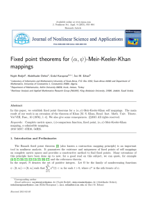 Fixed point theorems for (α, ψ)-Meir-Keeler-Khan mappings Najeh Redjel , Abdelkader Dehici