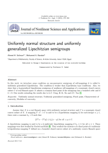 Uniformly normal structure and uniformly generalized Lipschitzian semigroups Ahmed H. Soliman