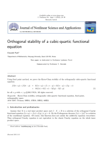 Orthogonal stability of a cubic-quartic functional equation Choonkil Park