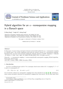 Hybrid algorithm for an α−nonexpansive mapping in a Banach space Zi-Ming Wang