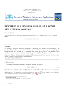 Bifurcation in a variational problem on a surface Panayotis Vyridis