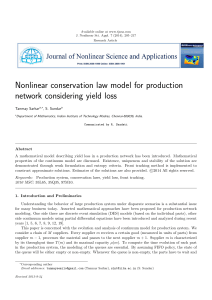 Nonlinear conservation law model for production network considering yield loss Tanmay Sarkar