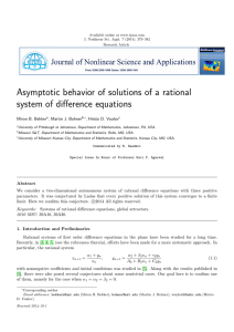 Asymptotic behavior of solutions of a rational system of difference equations