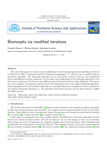 Biomorphs via modified iterations Krzysztof Gdawiec , Wies law Kotarski, Agnieszka Lisowska