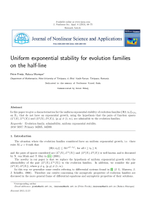 Uniform exponential stability for evolution families on the half-line