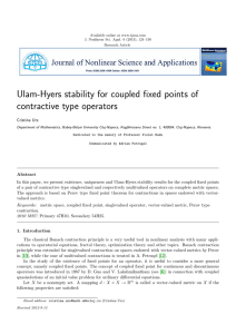 Ulam-Hyers stability for coupled fixed points of contractive type operators Cristina Urs
