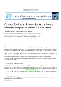 Common fixed point theorems for weakly isotone Jamal Rezaei Roshan