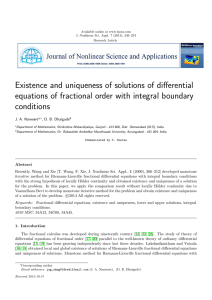 Existence and uniqueness of solutions of differential