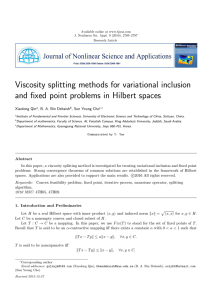 Viscosity splitting methods for variational inclusion Xiaolong Qin