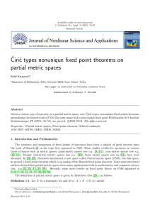 ´ Ciri´c types nonunique fixed point theorems on partial metric spaces Erdal Karapınar