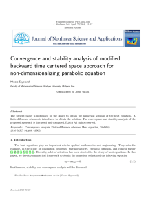 Convergence and stability analysis of modified non-dimensionalizing parabolic equation