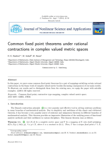 Common fixed point theorems under rational H. K. Nashine , M. Imdad