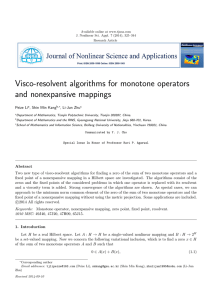 Visco-resolvent algorithms for monotone operators and nonexpansive mappings Peize Li