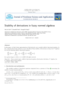 Stability of derivations in fuzzy normed algebras Yeol Je Cho