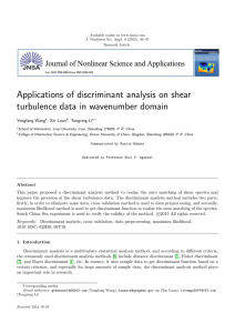 Applications of discriminant analysis on shear turbulence data in wavenumber domain