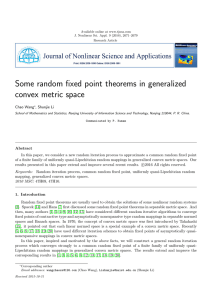 Some random fixed point theorems in generalized convex metric space Chao Wang
