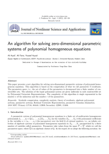 An algorithm for solving zero-dimensional parametric systems of polynomial homogeneous equations