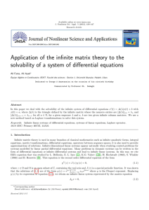 Application of the infinite matrix theory to the