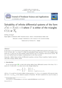 Solvability of infinite differential systems of the form x