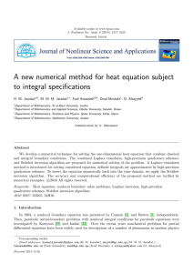 A new numerical method for heat equation subject to integral specifications