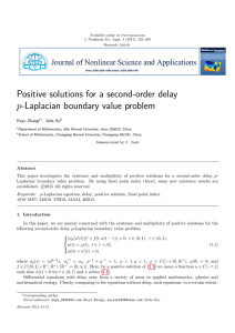 Positive solutions for a second-order delay p-Laplacian boundary value problem Keyu Zhang