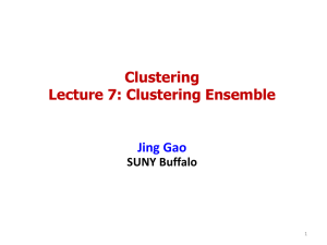 Clustering Lecture 7: Clustering Ensemble  Jing Gao