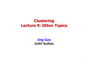 Clustering Lecture 9: Other Topics  Jing Gao