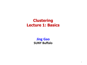 Clustering Lecture 1: Basics  Jing Gao