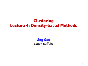 Clustering Lecture 4: Density-based Methods  Jing Gao